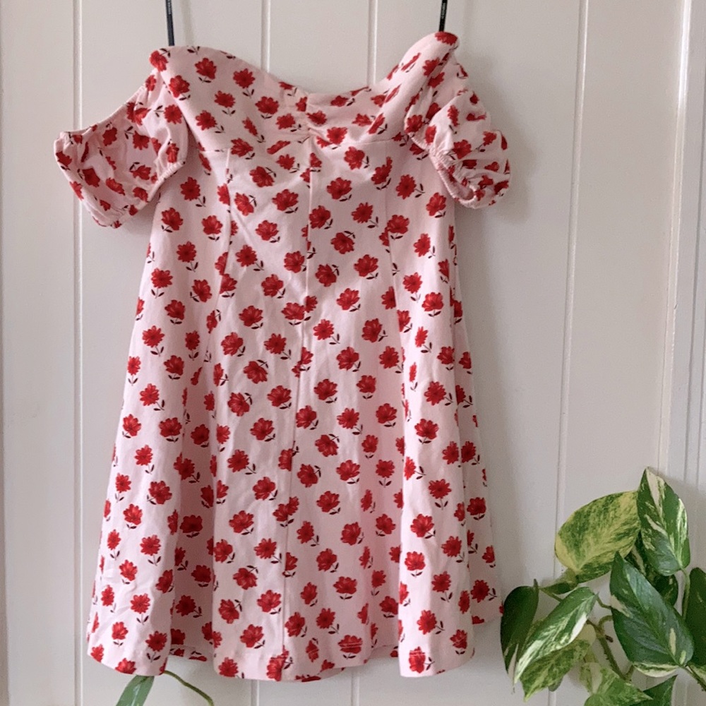 Forever 21 Floral Pink Red Dress